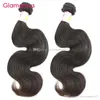 Glamorös brasiliansk Virgin Hair 2 Bundlar Body Wave Mänskliga hår Vävar Peruanska Brasilianska Indiska Malaysiska Human Hair Extensions 100g / st