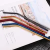 7 Colors Portable Reusable Stainless Steel Straight Bent Straws Drinking Milk Tea Coffee Wedding Supplies