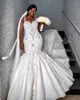 2020 Arabic Plus Size Wedding Dresses Luxurious Lace Beaded Crystals Mermaid Bridal Dress Vintage Ruffles Country Wedding Gowns Customize