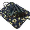 Set di pennelli per trucco 8 pezzi Kit di strumenti per pennelli per ombretto per fondotinta portatile per cipria con borsa in PU per fiori