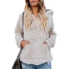 Women Sherpa Hoodie z kapturem sweter po polaru Pulover przyczynowe bluzy o pojemności ciepły płaszcz Streetwear bluzy LJJA2636-11