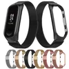 Pulseiras inteligentes Milanese Loop Mi Banda 3/4 Pulseira Miband Pulseiras Inteligentes Pulseira Cintos de Relógio Inteligente Para Xiaomi Mi Banda 3/4 Cinto De Metal