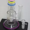 14.5 Inches Colorful Straight Tube Glass Bong Inline Perc Oil Rig thick smoking water pipe Joint size18.8mm