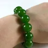 Direktförsäljning av naturliga A Varor Taiwan Jasper Jade Armband 12mm Singel Circle Bead Spenat Green Jade Fashion Armband