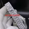 Men's Hip Hop Watch Prong Set Diamond Watch Silver Stainless Steel Case Strap green face Automatic Mechanical Watch 43MM187m