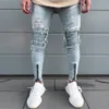 Pantalons pour hommes Chinos Pantalons pour hommes Hommes Ripped Slim Fit Moto Vintage Denim Jeans Hip Hop Streetwear Grande Taille