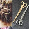 Cool Simple Head Jewelry Hair Pin Gold Scissors Shears Clip For Hair Tiara Barrettes Accessories Headdress For Girl Women
