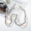 INS CH Three Links Glasses Hanging Chain Pearls Decoration Metal Lock Sunglasses Link 2 Colors 10pcs lot167z