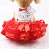 Pet köpek tutu dantel elbise sevimli evcil köpek kedi meyve prenses yaz nefes alabilen elbise parti kostüm