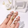 Оптово-Мода Змея ювелирные изделия кольца для Copper Plated розовое золото / 18K Золото Кристалл кольцо Женской