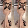 2019 Elegant Evening Dresses Arabic Black Lace Embroidery Embellished Mermaid Formal Gown Off the Shoulder Prom Dresses Long Dress with Sash