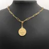 100% de aço inoxidável St Benedict Medal Pingente Colar para Women Medalla San Benito Metal Lock Chain Colar Religiosas2735