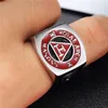 Hotsale en acier inoxydable Scottish Masonic Regalia Ring Red Ematel Royal Arch Freemason Masons Anneaux Jewerly for Men