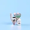 Authentic 925 Sterling Silver Color Crystal LOVE letters Charms Original box for Pandora Beads Charms Bracelet jewelry making