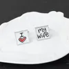 New Arrival I love My Wife Cuff Links Men Shirt Charm Cufflinks Wedding Party Jewelry Free Shipping