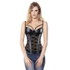 Bustiers Corsets Сексуальные стимпанк Busterier Corset Leather и кружевная панк -готическая одежда Overbust Femme Черные ремни для похудения для корпуса талия