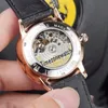 Nouveau 42mm 7 jours de réserve de marche en or rose cadran bleu automatique montre pour homme en cuir marron saphir montres de haute qualité Timezonewatch E20b2