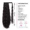 Hunman Hair Clip in Ponytail Extension Wrap Around pour les femmes Long Wavy Curly Hair Fluffy Pony Tail 18 Pouces - Noir Brun