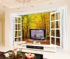 Foto personalizzata 3D Wallpaper 3D Finestra Dream Forest Soggiorno Home Decor Living Room Wall Covering