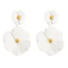 Multilayers Over Size Flower Shape Earring Handmade Jewelry Hypoallergenic Stylish Earring For Women Girl White