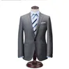 Moda szary męskie garnitur tanie pana młodego garnitur Formalny człowiek garnitury dla najlepszych mężczyzn Slim Fit Groom Smokingi dla człowieka (kurtka + kamizelki + spodnie) DH6006