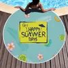 Polyester Tassel Beach Towel 150cm Round Summer Fruit Print Tapestry Fringed Edge Sports Yoga Mat Sunscreen Shawl