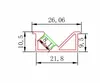 Darmowa Wysyłka Wysokiej Jakości 2m / szt. 80m / partia Profil aluminiowy do szafy Drzwi Drzwi / aluminiowe drzwi Kuchenne Drzwi