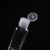 Flacone in plastica PET da 60 ml con tappo a scatto flacone trasparente di forma rotonda per gel disinfettante per le mani usa e getta struccante LX1846