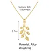 Kvinnor blad kort kedja halsband metall blad hängande halsband guld mode smycken för presentfest grossist