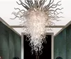 Lâmpadas de lâmpadas de pingente leves de estilo europeias Luzes de estar modernas de lustre de cristal de vidro branco de cor branca