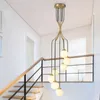Yeni Nordic Yaratıcı LED Kolye Işıklar Bakır Cam Topu lüks asılı lamba salon restoran otel salonu merdiven Büyük fikstürler