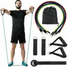 11pcs / set çekin Halat Spor Direnç Gruplar Lateks Tüpler Pedal Excerciser Vücut Eğitimi Egzersiz Elastik Yoga Bant FY7007 Egzersizleri