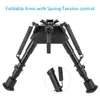 Quick Detach 6-9 Inch Swivel Tactical Pivot Rifle Bipod Long Range shooting with Built-in Podlock