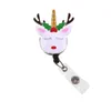 cute rainbow antlers unicorn animals enamel yoyo name retractable id badge holder reel for nurse/stundent/girls gifts