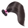 Brasilianska Virgin Hair 5x5 spetslås med 3 buntar raka 4st 5 * 5 Förslutning med 100% mänskliga hårförlängningar