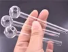 12 cm 10 cm Tubo de quemador de aceite de vidrio Pyrex transparente para fumar agua Tubo de aceite de vidrio Bongs Hookah Bubbler Tool Pipas para fumar de mano de alta calidad