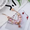 Fashion luxury designer diamond crystal DIY European beads sweet heart flower charm bangle bracelet for woman girls