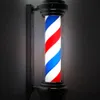 Éclairage LED lampe de conseil rotatif barbier pôle lumière prise américaine rouge bleu blanc