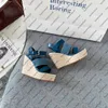 SANCAK TAKOZ SANDAL Kadınlar Platformu sandal tuval espadrilles Blue 12cm yüksek topuklu sandalet ayakkabı taban Kauçuk toka kazınmış