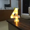 26 English Letter Digit Numer LED Nocne światło LED Modelowanie Lampy Wedding Night Light