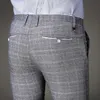 TANG Pantaloni scozzesi Business Casual Taglie forti Abiti da sposa Pantalone Uomo Pantaloni Moda Uomo Pantaloni eleganti Estate Formale Slim