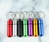 Étanche En Aluminium Porte-clés Médicament Pilule Boîte Portable Mini Voyage Pilules Boîtes Médecine Vitamine Titulaire Conteneur Cas Bouteille SN821