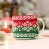 1 pçs natal tricô caneca copo conjuntos adornos navidad tela decoração de mesa de noel suprimentos de ano novo para a família 1312k