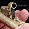 HONEST Creative Retro Lighter Kerosene Refillable Grinding Wheel Copper Lighters Press Ignition Gift for Men