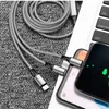 Toppkvalitet 3 i 1 Micro USB Type C -laddningskablar 2.4A USB -port Multipel snabb laddningsladd mobiltelefonkabel