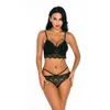 Damen-Unterwäsche, ultra-sexy, Dessous-BH, Blumenmuster, transparente Spitze, Bralette und Netz-Höschen-Set mit verstellbaren Spaghettiträgern, Schwarz, Weiß, Blau, Rot