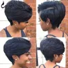 Ishow Piexie Cut Short Straight Bob Wig Natural Color All Age Human Hair Wigs Brazilian Remy Hair For Black Women 6-8inch