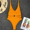 Bikini Swiming Suit Kobiet One Piece Swimsuit Belt Seksowny strój kąpielowy biały strój kąpielowy Kobiet 2019 Swime Kombinezon Kobiet Squywear6841606