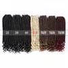 Faux Locs مجعد جدائل الكروشيه 14 18 بوصة ناعمة الشعر الاصطناعية الطبيعية التمديد 24 المدرج / حزمة آلهة الشعر