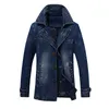 Männer Denim Jacke Frühling Herbst Casual Schwarz Blau Mantel männer Dünne Outwear Jacken Business Tragen 5XL Solide Baumwolle Mann mäntel Hombre